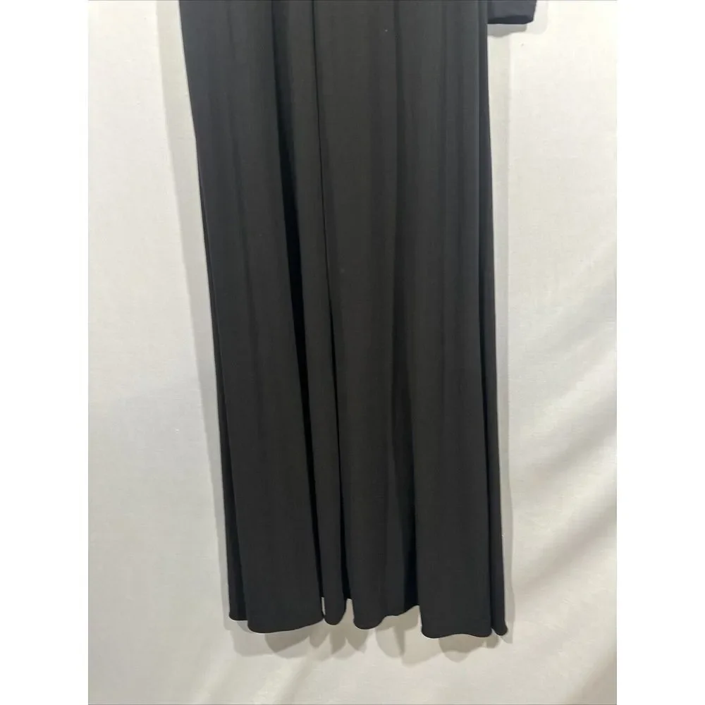 NWT $199 Betsy & Adam [ 8 ] One Shoulder Single Long Sleeve Gown‎ Black